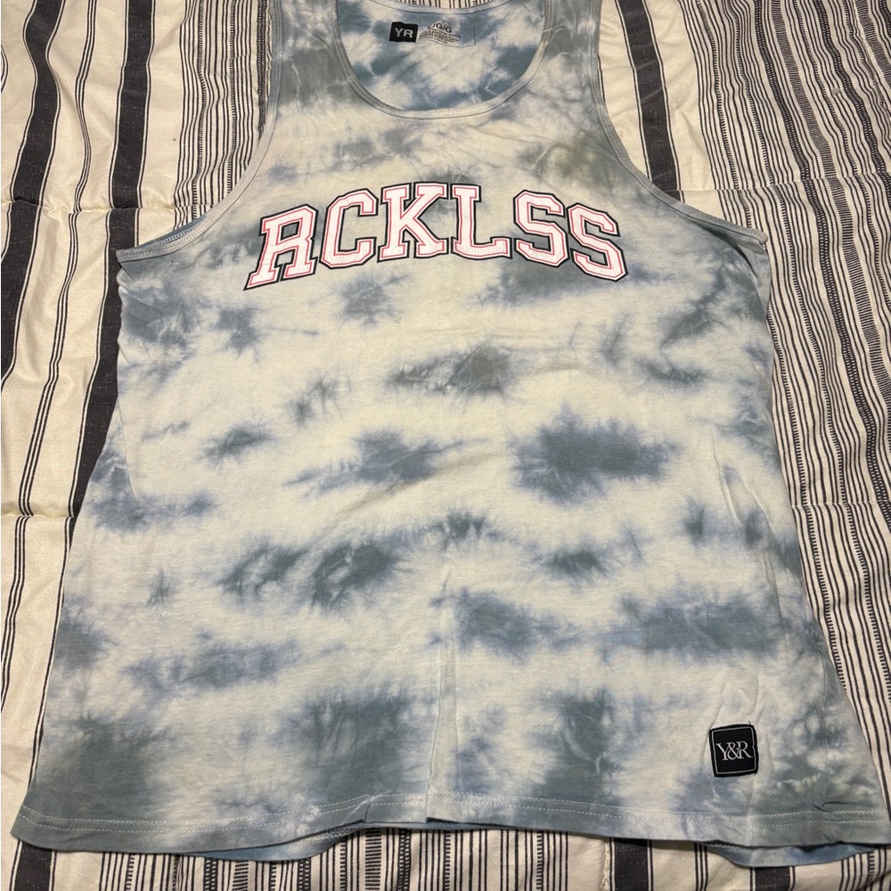 Young & Reckless Blue Tie-Dye Tank Top